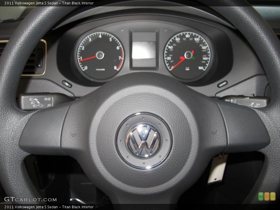 Titan Black Interior Steering Wheel for the 2011 Volkswagen Jetta S Sedan #45695364