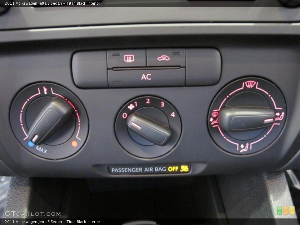 Titan Black Interior Controls for the 2011 Volkswagen Jetta S Sedan #45695384