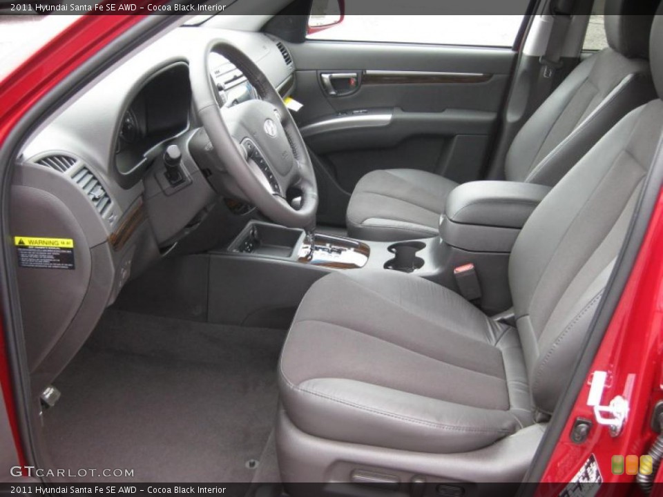 Cocoa Black Interior Photo for the 2011 Hyundai Santa Fe SE AWD #45695812