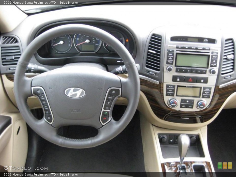 Beige Interior Dashboard for the 2011 Hyundai Santa Fe Limited AWD #45696228