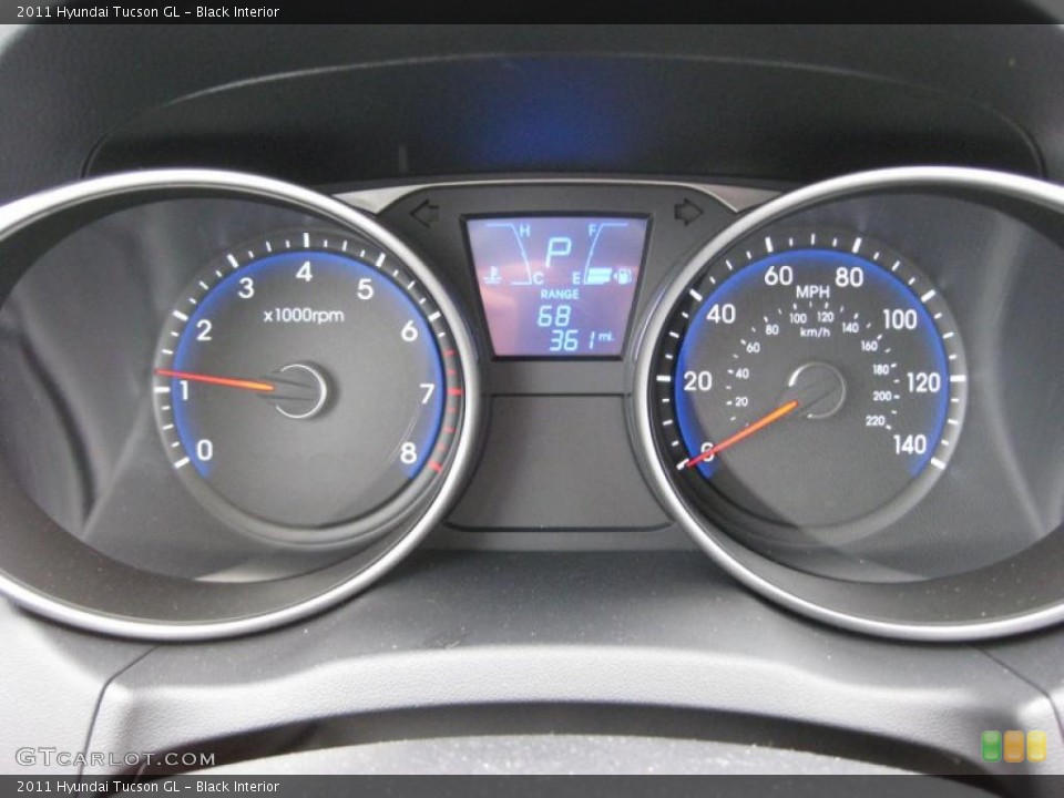 Black Interior Gauges for the 2011 Hyundai Tucson GL #45696745