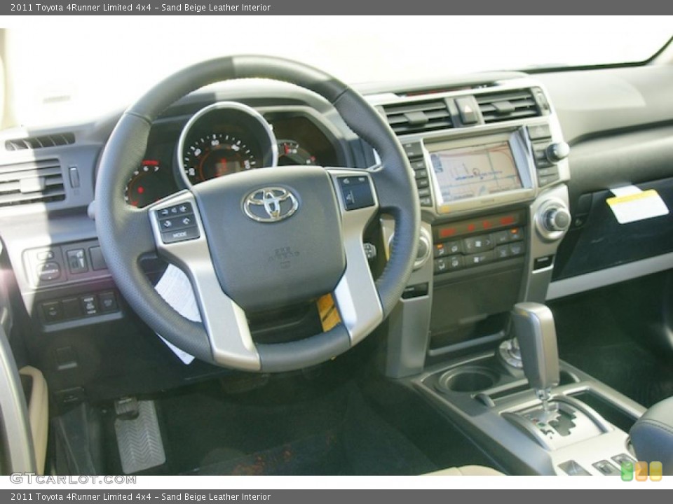 Sand Beige Leather Interior Dashboard for the 2011 Toyota 4Runner Limited 4x4 #45698889
