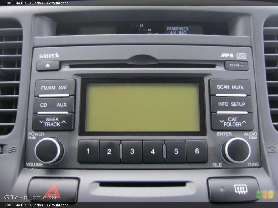 Gray Interior Controls for the 2009 Kia Rio LX Sedan #45701605