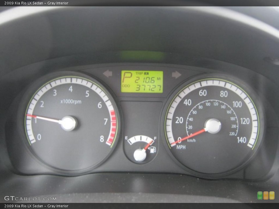 Gray Interior Gauges for the 2009 Kia Rio LX Sedan #45702125