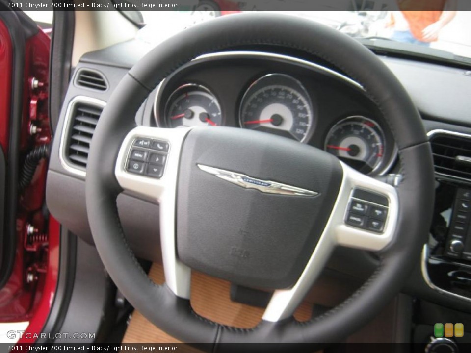 Black/Light Frost Beige Interior Steering Wheel for the 2011 Chrysler 200 Limited #45704366