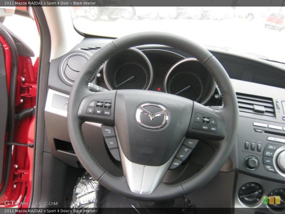 Black Interior Steering Wheel for the 2011 Mazda MAZDA3 s Sport 4 Door #45705266