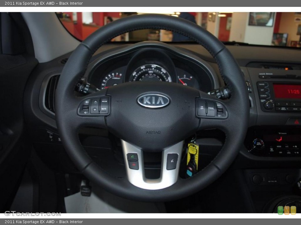 Black Interior Steering Wheel for the 2011 Kia Sportage EX AWD #45706734