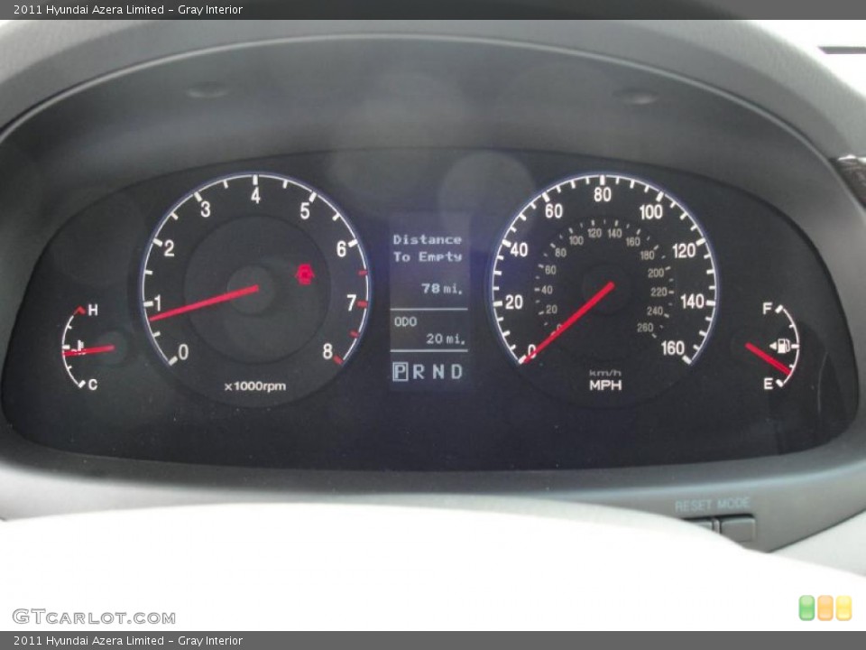 Gray Interior Gauges for the 2011 Hyundai Azera Limited #45710882
