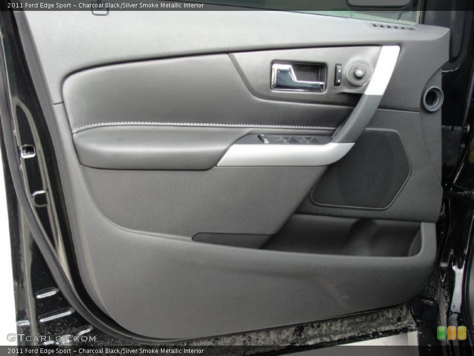 Charcoal Black/Silver Smoke Metallic Interior Door Panel for the 2011 Ford Edge Sport #45711242
