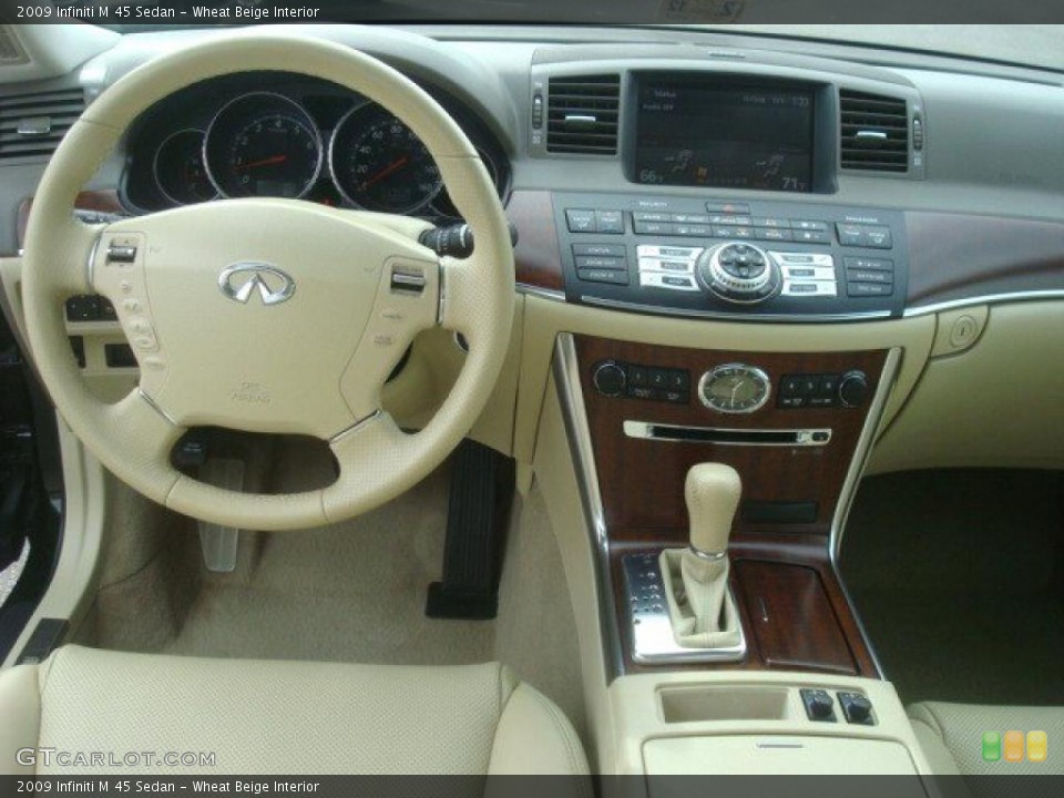 Wheat Beige Interior Dashboard for the 2009 Infiniti M 45 Sedan #45718563