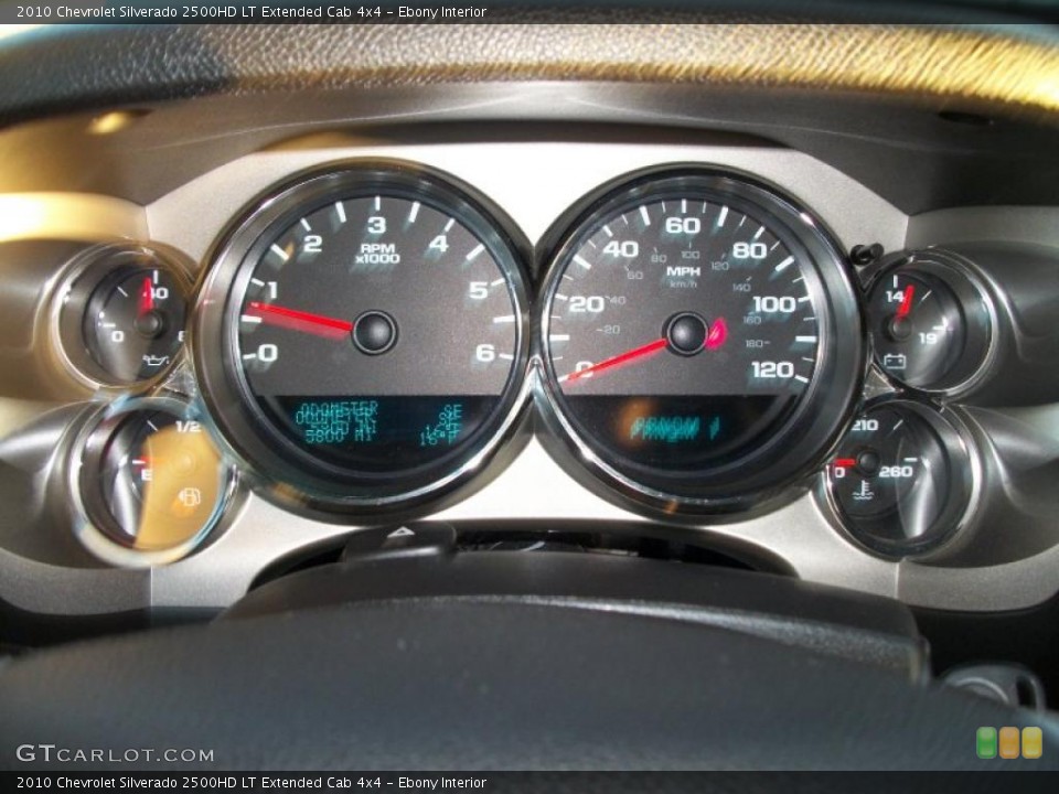 Ebony Interior Gauges for the 2010 Chevrolet Silverado 2500HD LT Extended Cab 4x4 #45734974