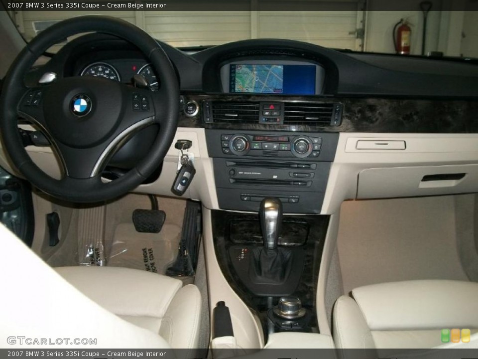 Cream Beige Interior Dashboard for the 2007 BMW 3 Series 335i Coupe #45735711