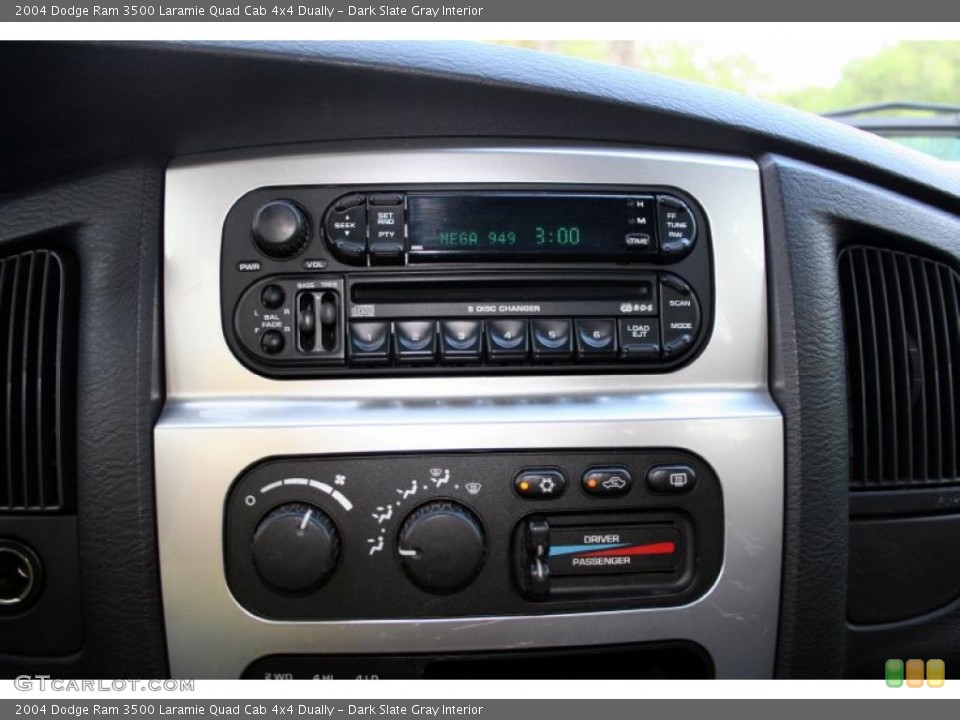 Dark Slate Gray Interior Controls for the 2004 Dodge Ram 3500 Laramie Quad Cab 4x4 Dually #45741762