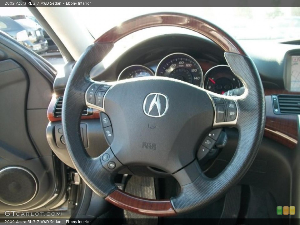 Ebony Interior Steering Wheel for the 2009 Acura RL 3.7 AWD Sedan #45743986