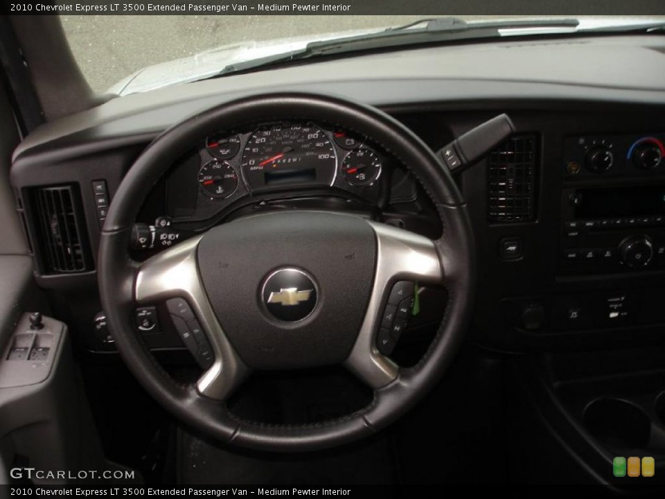 Medium Pewter Interior Steering Wheel for the 2010 Chevrolet Express LT 3500 Extended Passenger Van #45753454