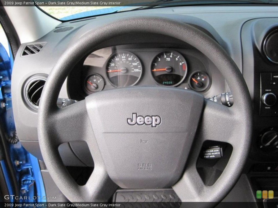 Dark Slate Gray/Medium Slate Gray Interior Steering Wheel for the 2009 Jeep Patriot Sport #45755878