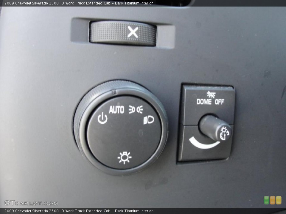 Dark Titanium Interior Controls for the 2009 Chevrolet Silverado 2500HD Work Truck Extended Cab #45755978