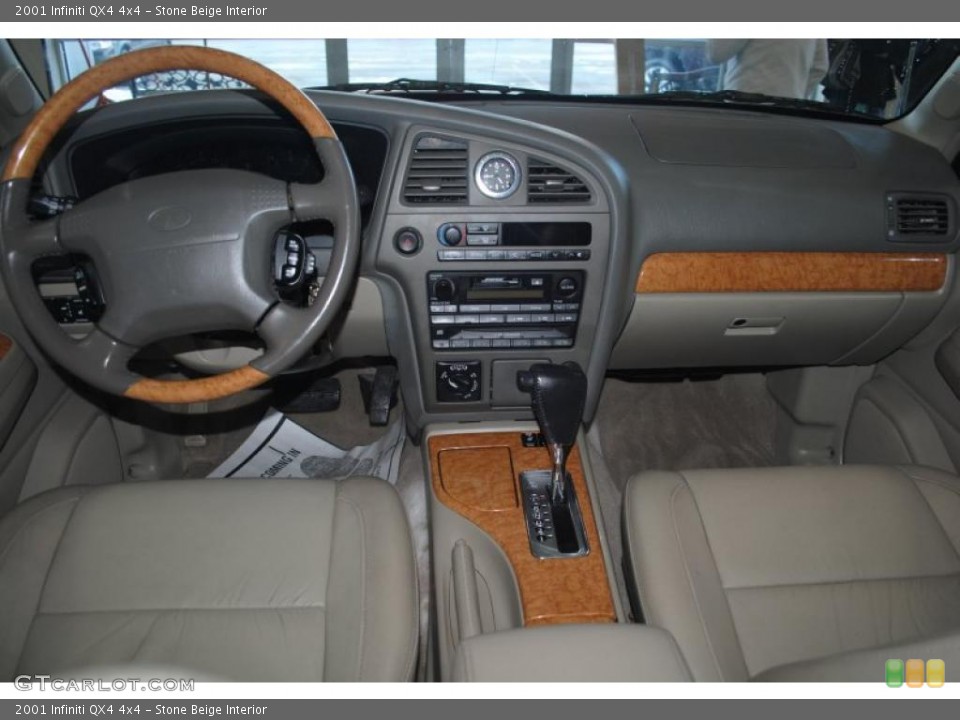Stone Beige Interior Dashboard for the 2001 Infiniti QX4 4x4 #45762427