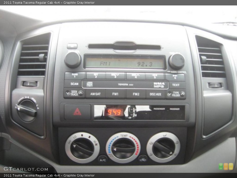 Graphite Gray Interior Controls for the 2011 Toyota Tacoma Regular Cab 4x4 #45766936