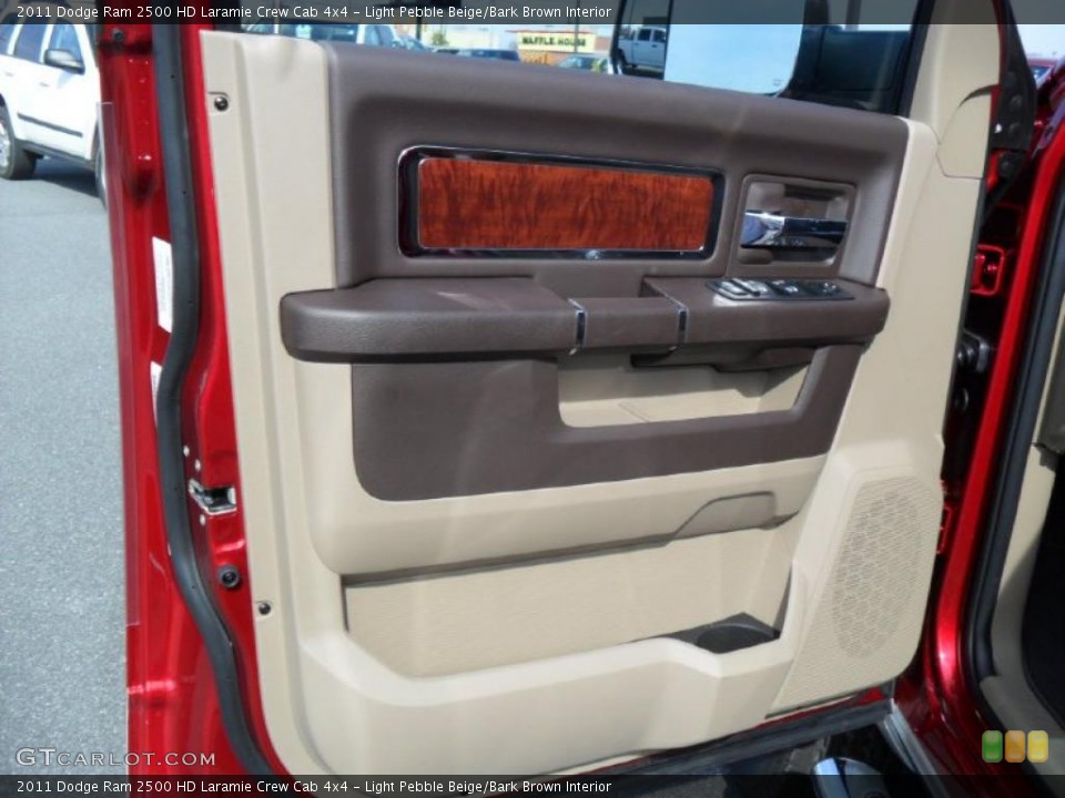 Light Pebble Beige/Bark Brown Interior Door Panel for the 2011 Dodge Ram 2500 HD Laramie Crew Cab 4x4 #45772724