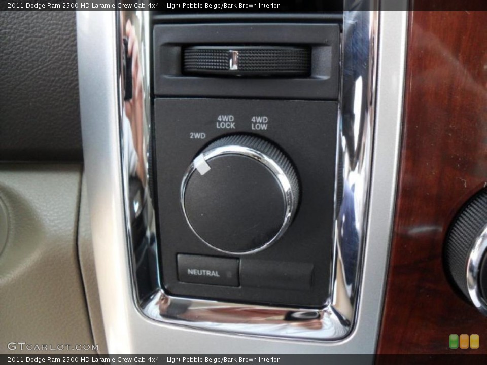 Light Pebble Beige/Bark Brown Interior Controls for the 2011 Dodge Ram 2500 HD Laramie Crew Cab 4x4 #45772748