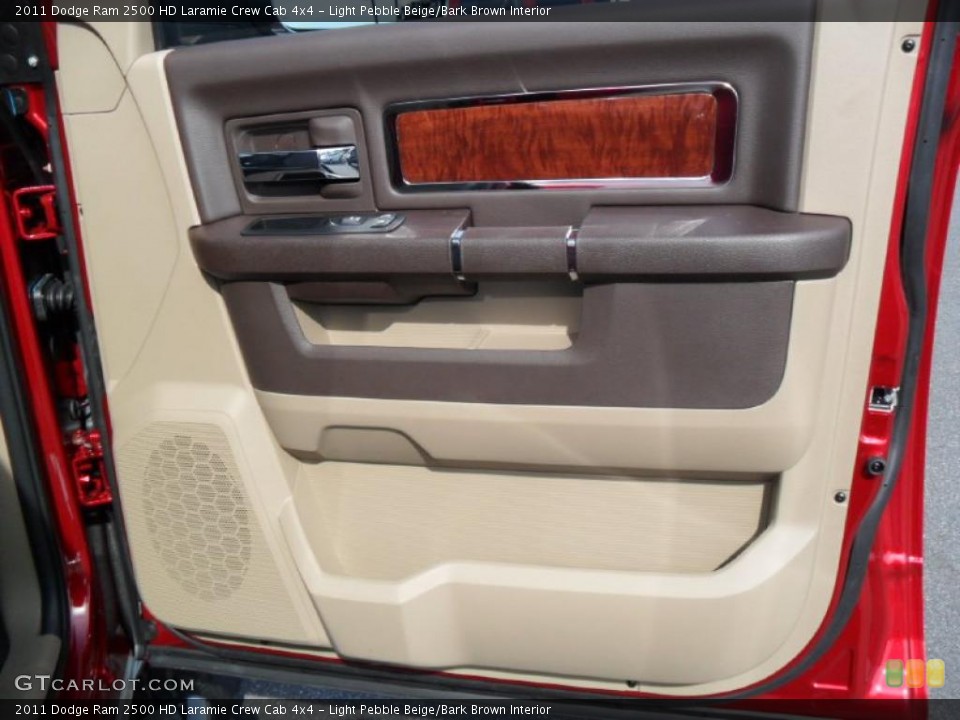 Light Pebble Beige/Bark Brown Interior Door Panel for the 2011 Dodge Ram 2500 HD Laramie Crew Cab 4x4 #45772852