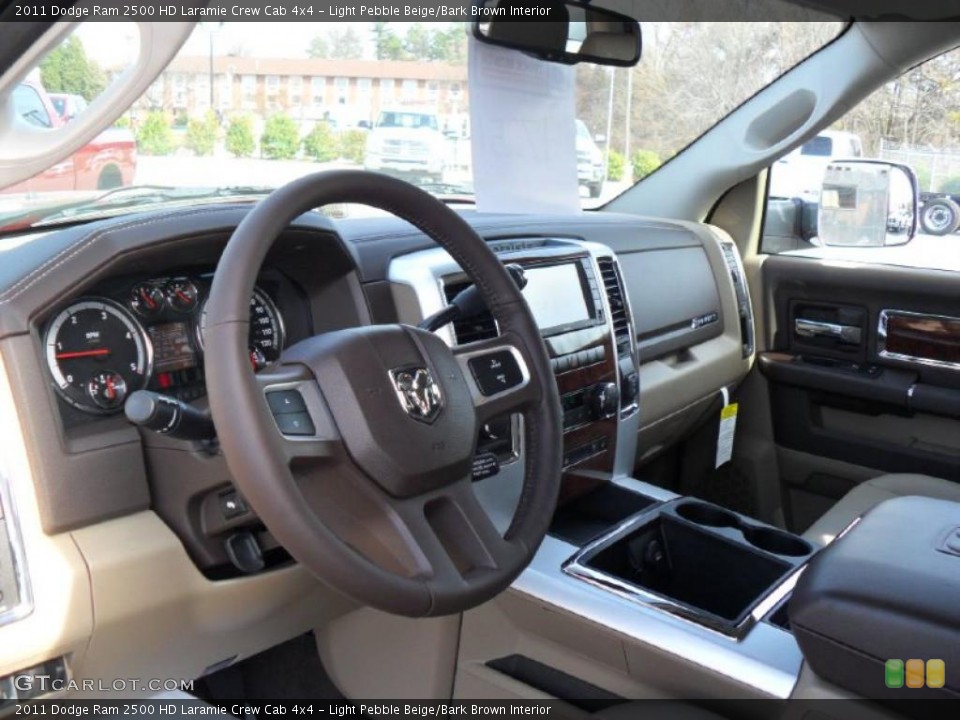 Light Pebble Beige/Bark Brown Interior Dashboard for the 2011 Dodge Ram 2500 HD Laramie Crew Cab 4x4 #45772876
