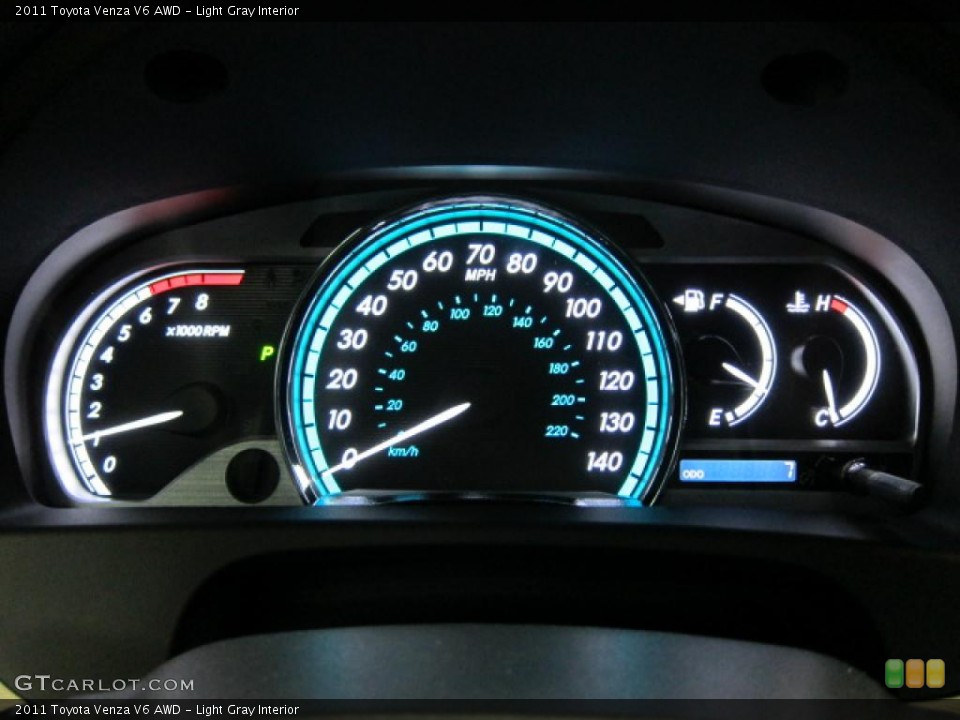Light Gray Interior Gauges for the 2011 Toyota Venza V6 AWD #45778460