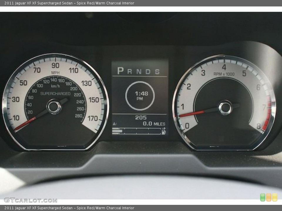 Spice Red/Warm Charcoal Interior Gauges for the 2011 Jaguar XF XF Supercharged Sedan #45781001