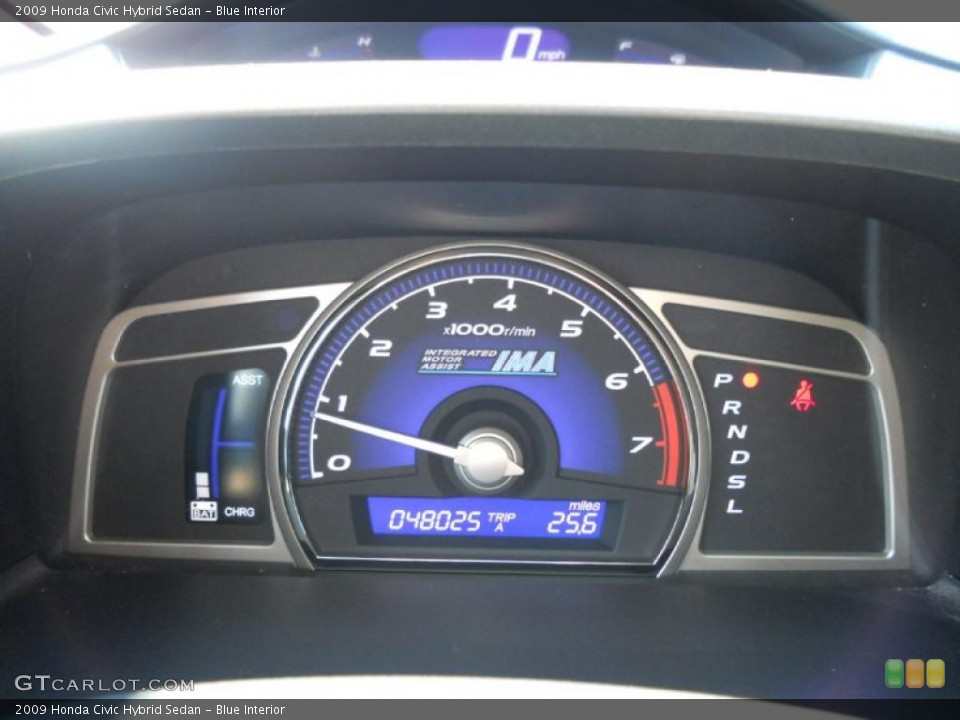 Blue Interior Gauges for the 2009 Honda Civic Hybrid Sedan #45790778