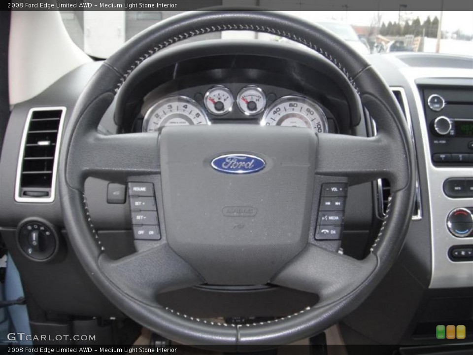 Medium Light Stone Interior Steering Wheel for the 2008 Ford Edge Limited AWD #45797199
