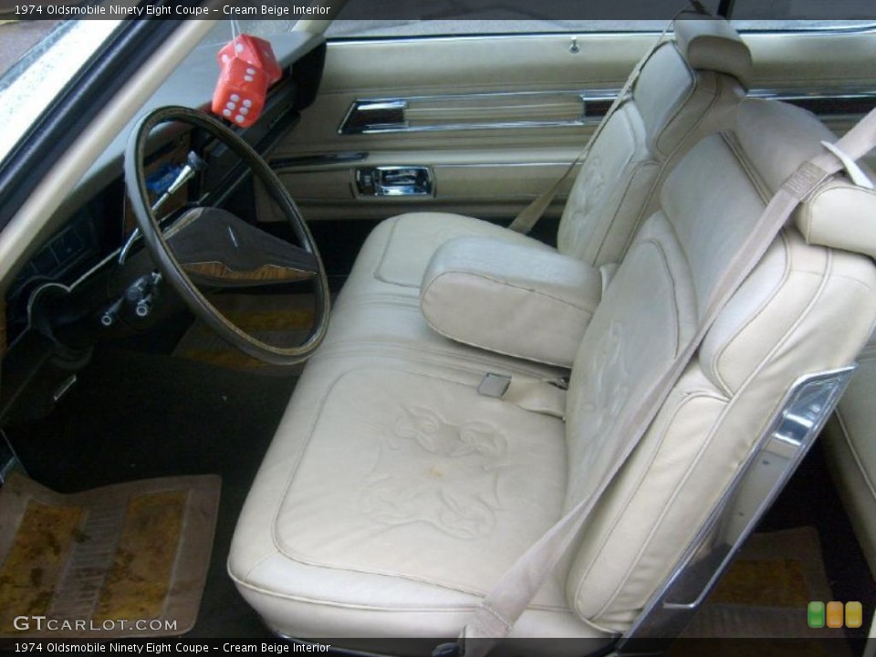 Cream Beige Interior Front Seat for the 1974 Oldsmobile Ninety Eight Coupe #45798063