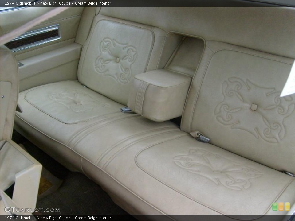 Cream Beige Interior Rear Seat for the 1974 Oldsmobile Ninety Eight Coupe #45798075