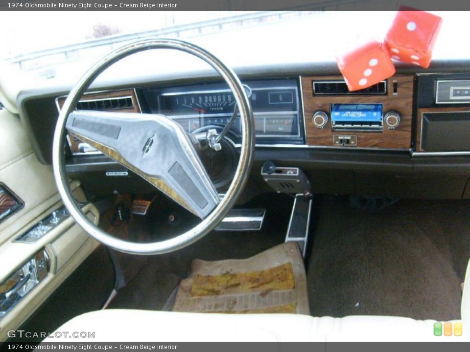 Cream Beige Interior Dashboard for the 1974 Oldsmobile Ninety Eight Coupe #45798083