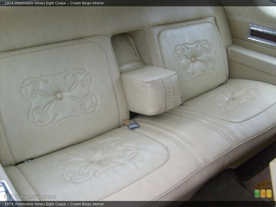 Cream Beige Interior Rear Seat for the 1974 Oldsmobile Ninety Eight Coupe #45798087