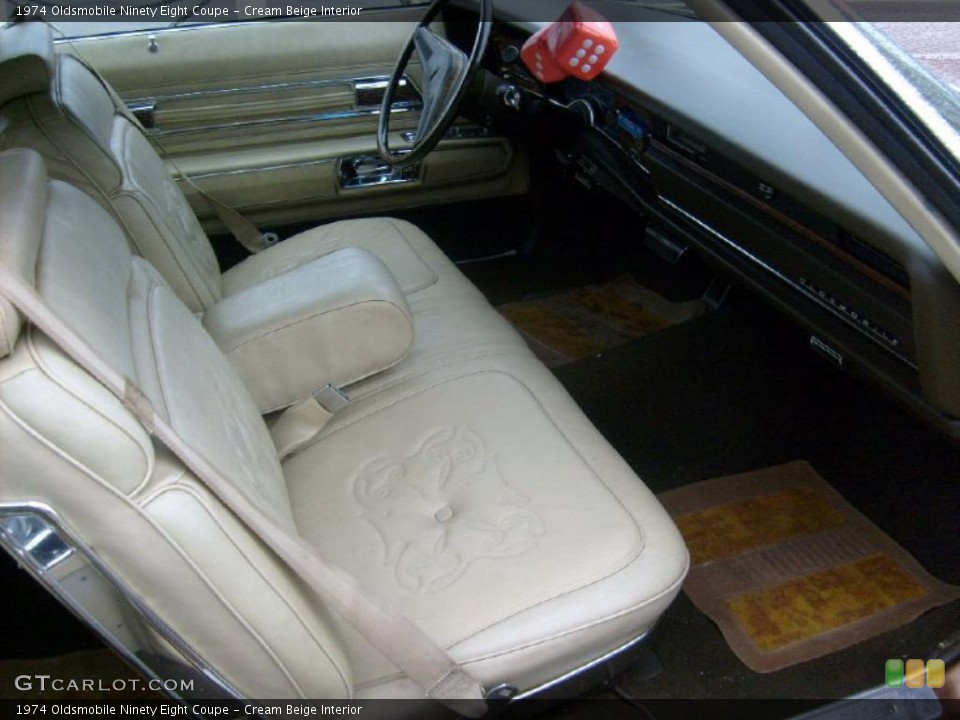 Cream Beige Interior Front Seat for the 1974 Oldsmobile Ninety Eight Coupe #45798091
