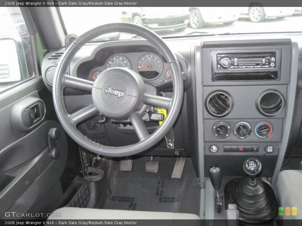 Dark Slate Gray/Medium Slate Gray Interior Dashboard for the 2008 Jeep Wrangler X 4x4 #45799151