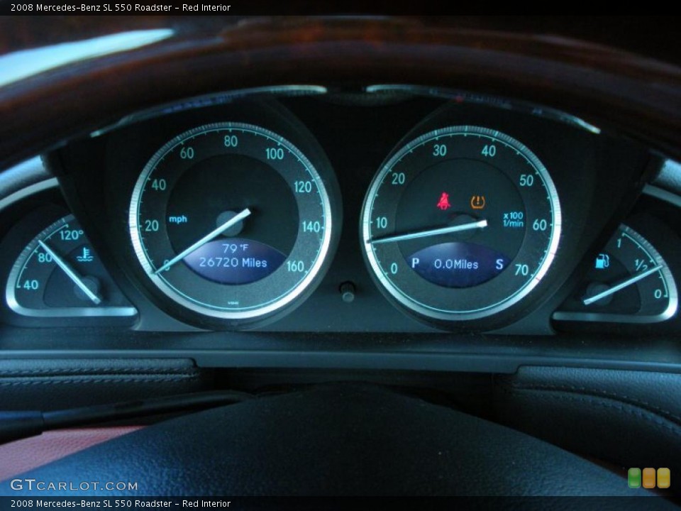 Red Interior Gauges for the 2008 Mercedes-Benz SL 550 Roadster #45801733
