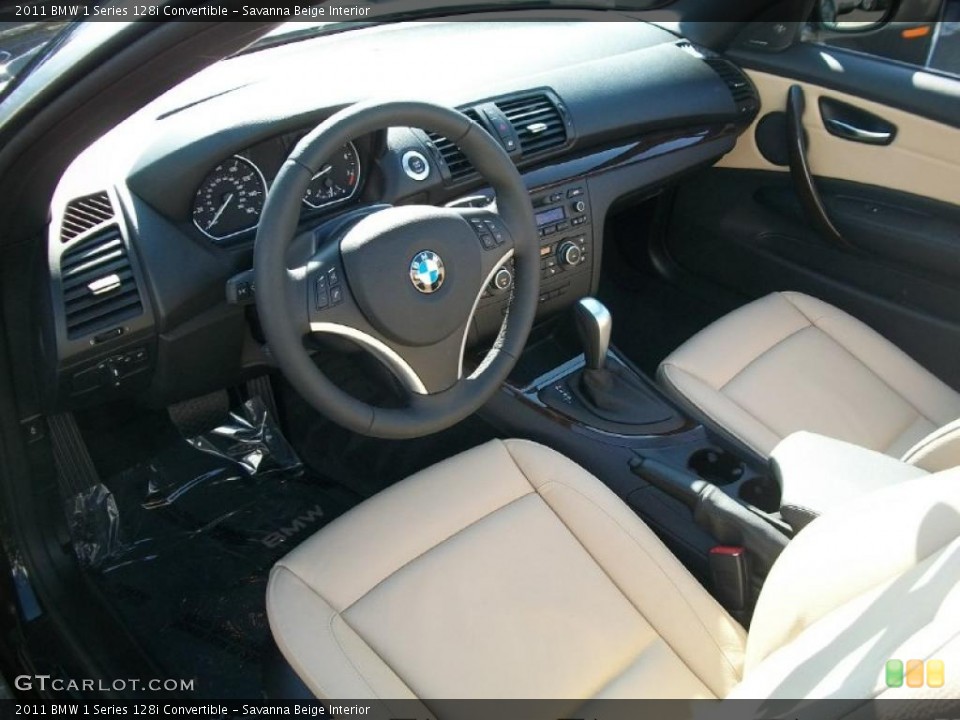 Savanna Beige Interior Prime Interior for the 2011 BMW 1 Series 128i Convertible #45807181