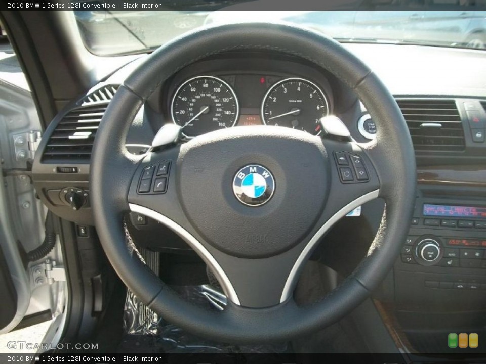 Black Interior Steering Wheel for the 2010 BMW 1 Series 128i Convertible #45807857