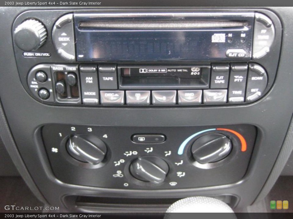 Dark Slate Gray Interior Controls for the 2003 Jeep Liberty Sport 4x4 #45813733