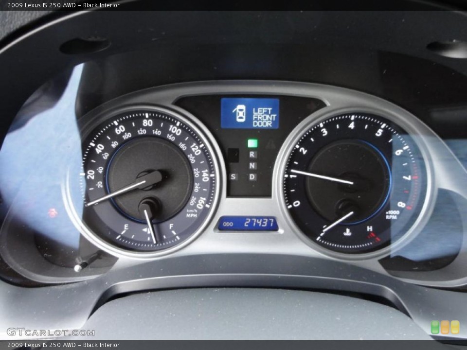 Black Interior Gauges for the 2009 Lexus IS 250 AWD #45813997