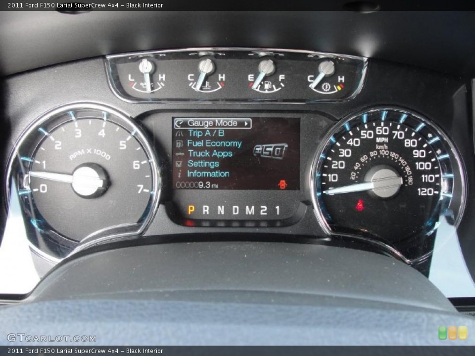Black Interior Gauges for the 2011 Ford F150 Lariat SuperCrew 4x4 #45815781