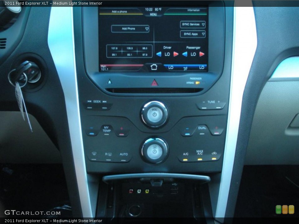 Medium Light Stone Interior Controls for the 2011 Ford Explorer XLT #45822721