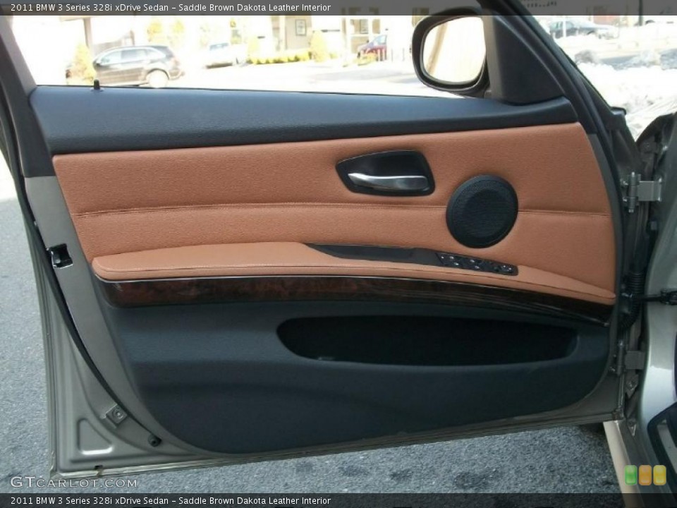 Saddle Brown Dakota Leather Interior Door Panel for the 2011 BMW 3 Series 328i xDrive Sedan #45827020