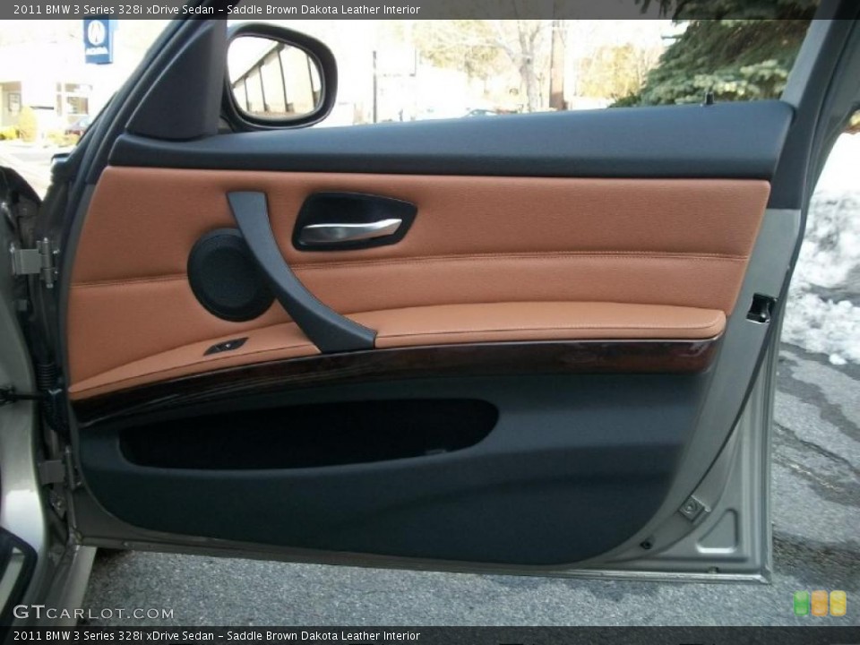 Saddle Brown Dakota Leather Interior Door Panel for the 2011 BMW 3 Series 328i xDrive Sedan #45827180