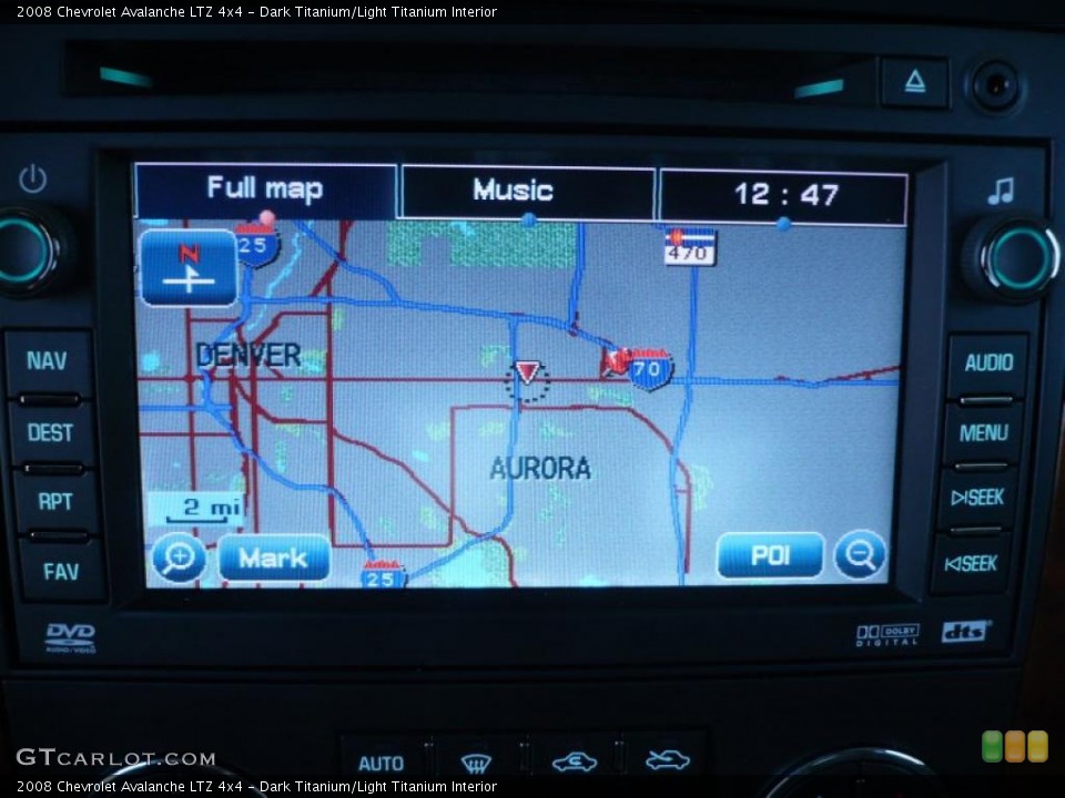 Dark Titanium/Light Titanium Interior Navigation for the 2008 Chevrolet Avalanche LTZ 4x4 #45829221