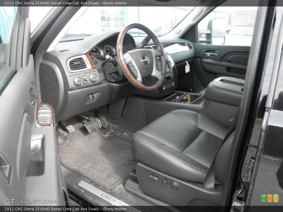 Ebony Interior Photo for the 2011 GMC Sierra 3500HD Denali Crew Cab 4x4 Dually #45833566