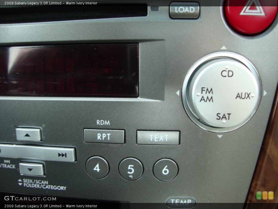 Warm Ivory Interior Controls for the 2009 Subaru Legacy 3.0R Limited #45834895