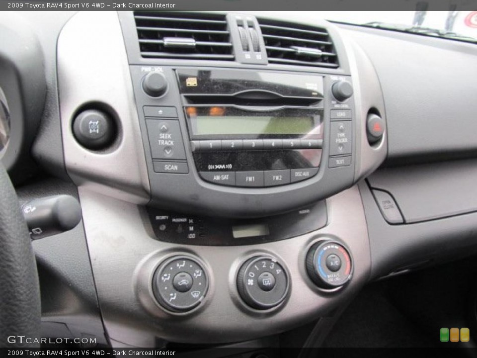 Dark Charcoal Interior Controls for the 2009 Toyota RAV4 Sport V6 4WD #45849417